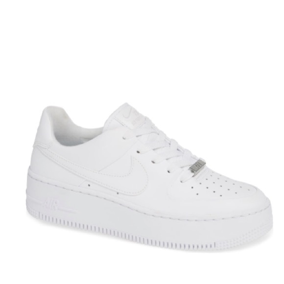 nike air force 1 sage low platform sneaker white